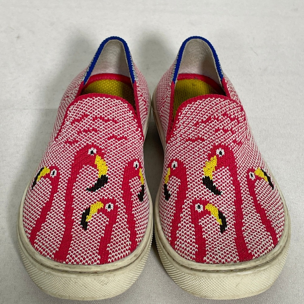 Rothy's The Sneaker Pink Flamingo Knit Slip On Shoes Kids Toddler Sz 12 - Picture 1 of 10